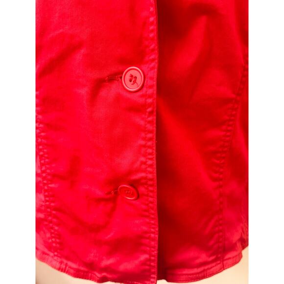 Live a Little Women's Red 3/4 Cuffed Sleeve Button Front Blazer Jacket Top Sz L - Picture 8 of 10